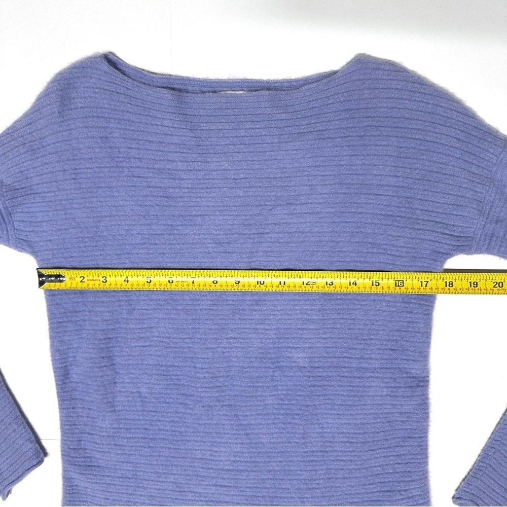 Vince Cashmere Soft Fuzzy Ribbed Boatneck Long Sleeve Sweater Quiet Luxury XS - Picture 12 of 16